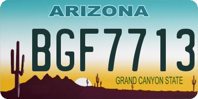 AZ license plate BGF7713