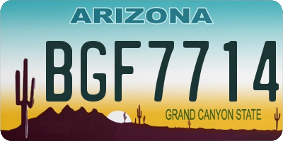 AZ license plate BGF7714