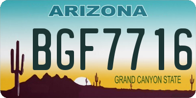 AZ license plate BGF7716