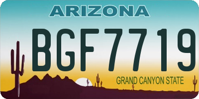 AZ license plate BGF7719