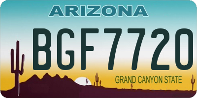 AZ license plate BGF7720