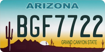 AZ license plate BGF7722