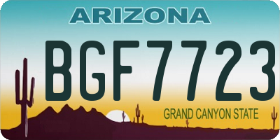 AZ license plate BGF7723