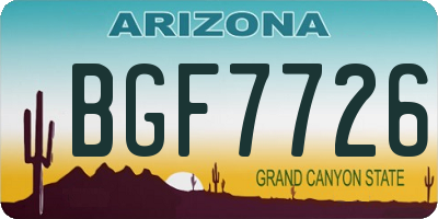 AZ license plate BGF7726