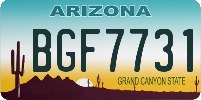 AZ license plate BGF7731