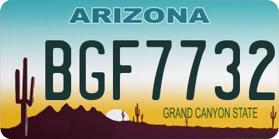 AZ license plate BGF7732