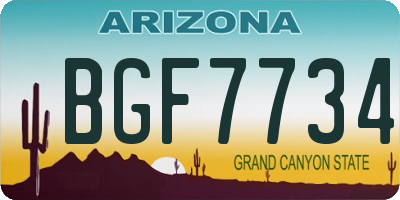 AZ license plate BGF7734