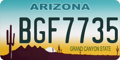 AZ license plate BGF7735