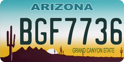 AZ license plate BGF7736
