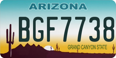 AZ license plate BGF7738