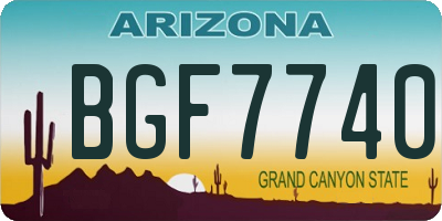 AZ license plate BGF7740