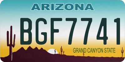 AZ license plate BGF7741