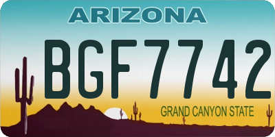 AZ license plate BGF7742