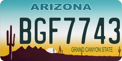 AZ license plate BGF7743
