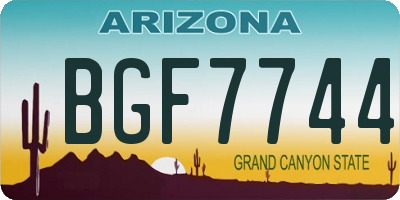 AZ license plate BGF7744