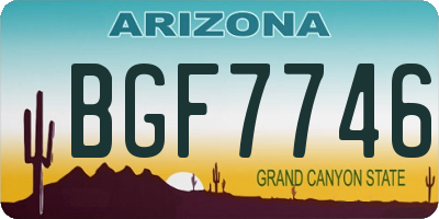 AZ license plate BGF7746