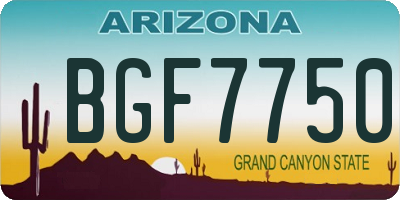 AZ license plate BGF7750