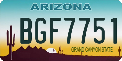 AZ license plate BGF7751
