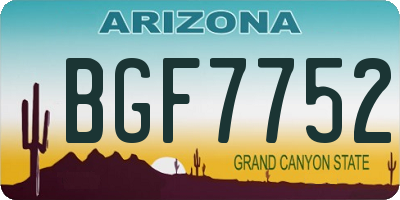 AZ license plate BGF7752