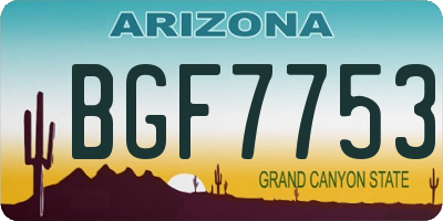 AZ license plate BGF7753