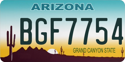 AZ license plate BGF7754