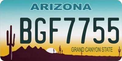 AZ license plate BGF7755