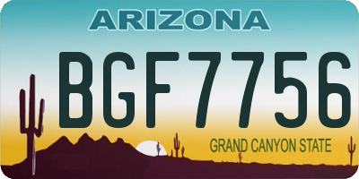 AZ license plate BGF7756