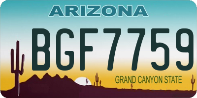 AZ license plate BGF7759