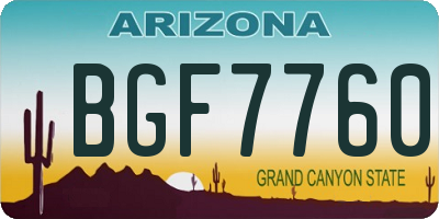 AZ license plate BGF7760