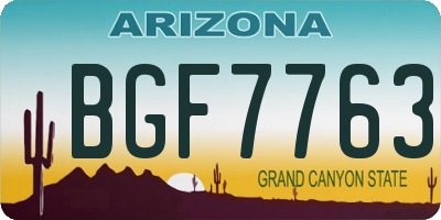 AZ license plate BGF7763