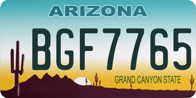 AZ license plate BGF7765