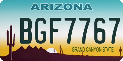 AZ license plate BGF7767