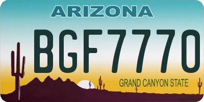 AZ license plate BGF7770