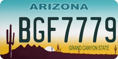 AZ license plate BGF7779