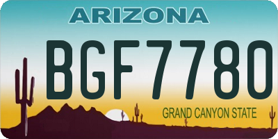 AZ license plate BGF7780