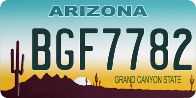 AZ license plate BGF7782