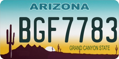 AZ license plate BGF7783