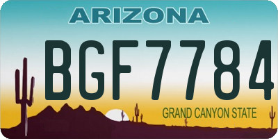 AZ license plate BGF7784