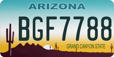 AZ license plate BGF7788
