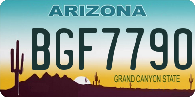 AZ license plate BGF7790
