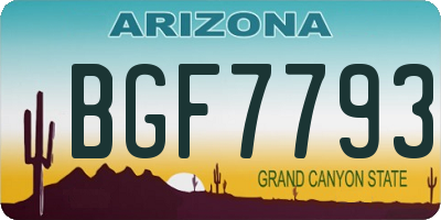 AZ license plate BGF7793