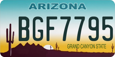 AZ license plate BGF7795