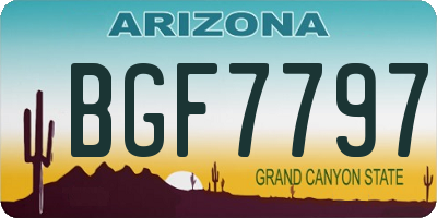 AZ license plate BGF7797