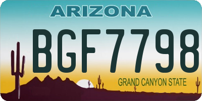 AZ license plate BGF7798