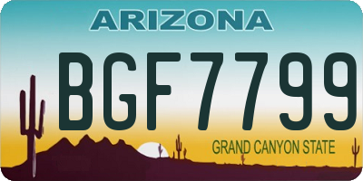 AZ license plate BGF7799