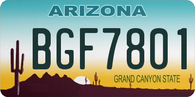 AZ license plate BGF7801