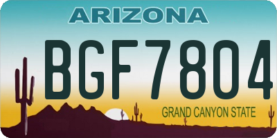AZ license plate BGF7804