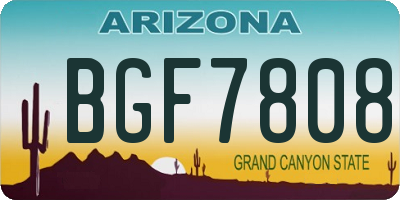 AZ license plate BGF7808