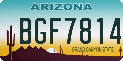 AZ license plate BGF7814