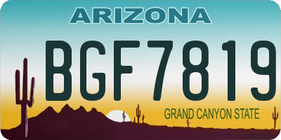 AZ license plate BGF7819